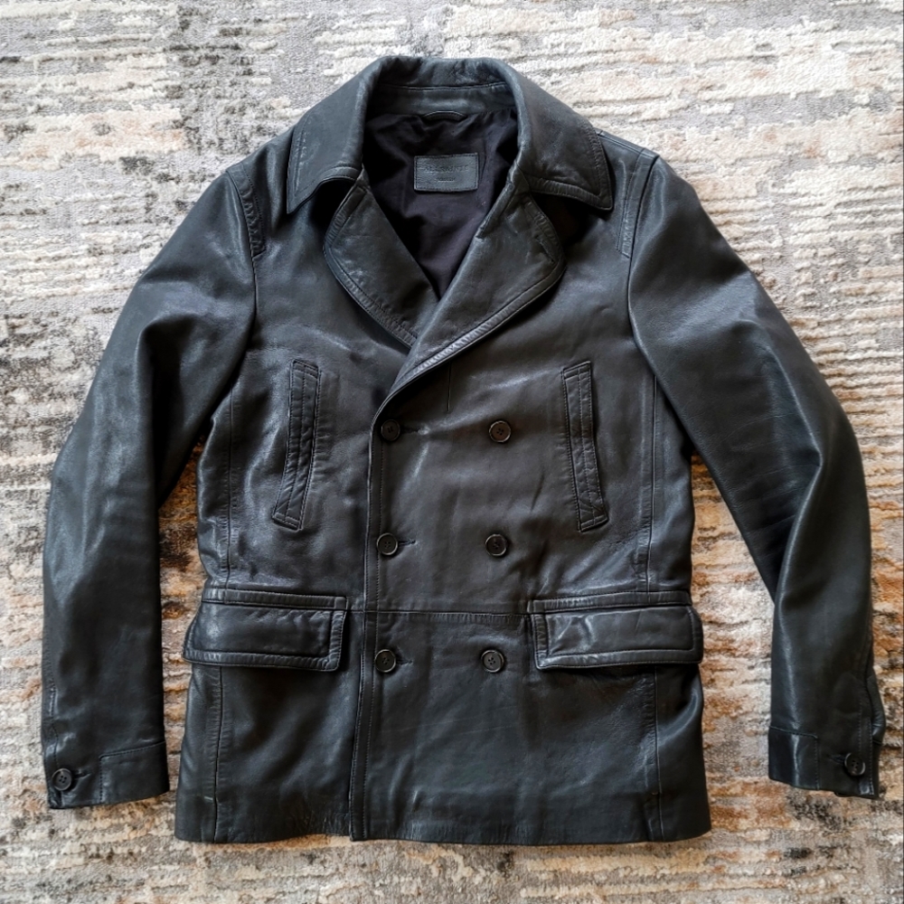 Allsaints Leather Jacket / Peacoat